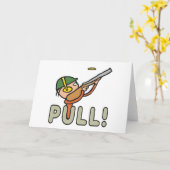 クレイピジョン射撃、 発砲 カード (黄色い花)