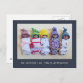 クレイベビーズウィズチルドレンズベッドタイム祈りの言葉 ポストカード (正面/裏面)