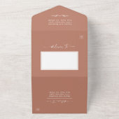 クレイミニマルテラコッタ無地のカラー結婚ズ オールインワン招待状 (外側)