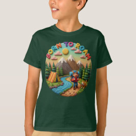 クレイモチーフの「Born to Roam」キャンプアドベンチャーシーン Tシャツ