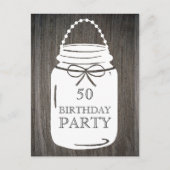 クレイ素朴メイソンジャールAny Age Birthday Party インビテーションポストカード (正面)