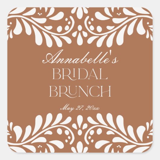 クレイ・タラベラ・タイル スペイン フィエスタ ブライダル ブランチ スクエアシール (正面)