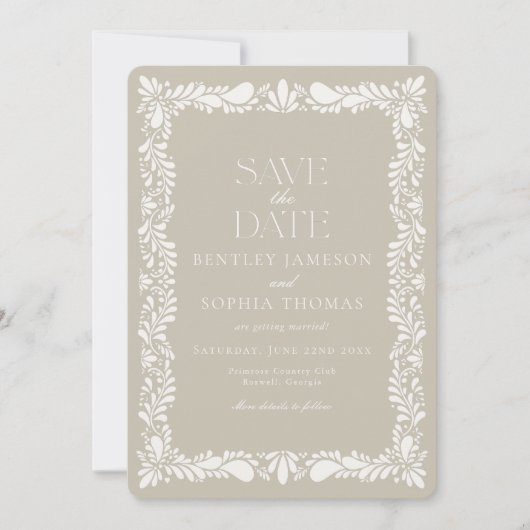 クレイ・タラベラ・タイル スペイン フィエスタ 保存の日付 招待状 (正面)