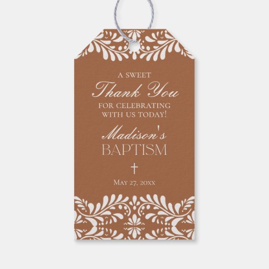 クレイ・タラベラ・タイル スペイン フィエスタ 洗礼 お祝いギフト ギフトタグ (裏面)