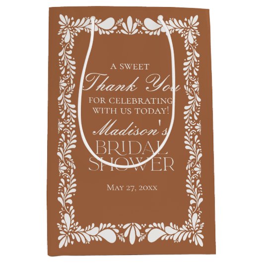 クレイ・タラベラ・タイル・フィエスタ ブライダルシャワーのお土産 ミディアムペーパーバッグ (正面)