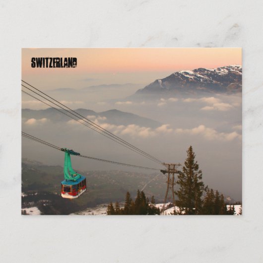 クレウェナールプスイススキーリゾートスイスアルプサンセット ポストカード (正面)