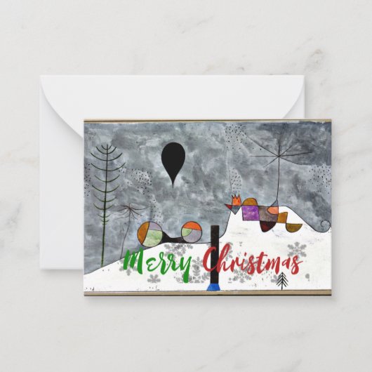 クレエ - 冬の絵, クリスマスの挨拶 ノートカード (正面)