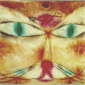 クレエ - 猫と鳥 シール (正面)
