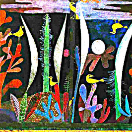 クレエ - 黄色い鳥の風景 ポストカード