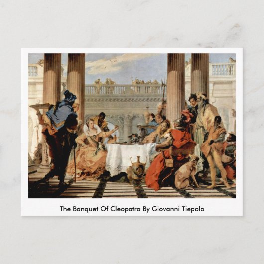 クレオパトラの宴会byジョバンニ・ティエポロ ポストカード (正面)
