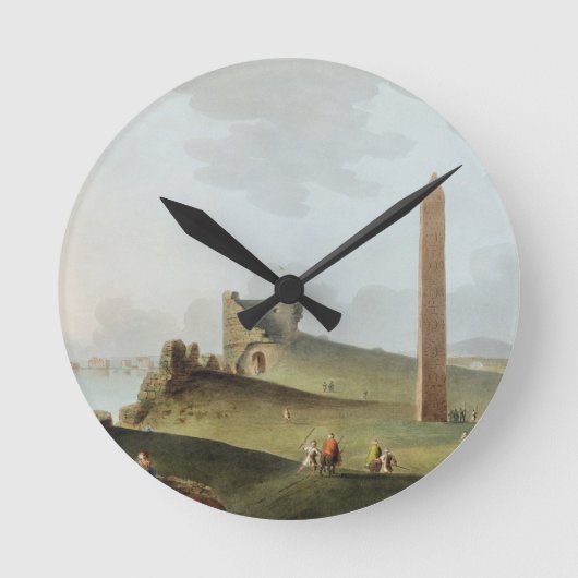 クレオパトラ族という，アレキサンドリアのオベリス ラウンド壁時計 (正面)