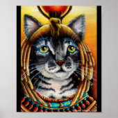 クレオパトラ猫エジプトのパロアファンタジーアートポスター ポスター (正面)