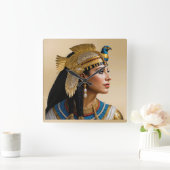 「クレオパトラVIIの現実主義:ポートレート」 スクエア壁時計 (ホーム)