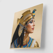 「クレオパトラVIIの現実主義:ポートレート」 スクエア壁時計 (傾斜)