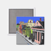 クレオールコテージニューオーリンズフランスのクォーター マグネット (正面/裏面)