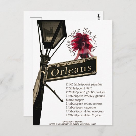 クレオールスパイスミックスレシピ |はがき ポストカード (正面/裏面)