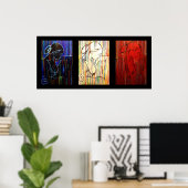 クレオール雨 – ドレープトリコロール ポスター (ホームオフィス)