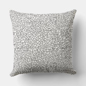 クレキュレパターン – 白の上に黒 クッション (裏面)