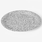 クレキュレパターン – 白の上に黒 ペーパープレート (アングル)