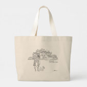 クレジアンキャッスルハイランダーとスコットランド犬トートバッグ ラージトートバッグ (裏面)