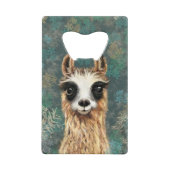 クレジッおもしろいトカードボトルオープナー好奇心ラマ クレジットカード栓抜き (正面)