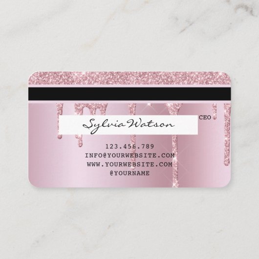 クレジッガーリートカード式バラ金ゴールド滴下金ゴールド 名刺 (裏面)