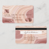 クレジットカモダンードダスティピンク大理石メイクアップアーティスト 名刺 (正面/裏面)