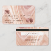 クレジットカモダンードダスティピンク大理石メイクアップアーティスト 名刺 (正面/裏面)