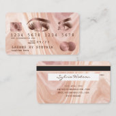 クレジットカモダンードダスティピンク大理石メイクアップアーティスト 名刺 (正面/裏面)