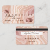クレジットカモダンードダスティピンク大理石メイクアップアーティスト 名刺 (正面/裏面)