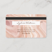 クレジットカモダンードダスティピンク大理石メイクアップアーティスト 名刺 (裏面)