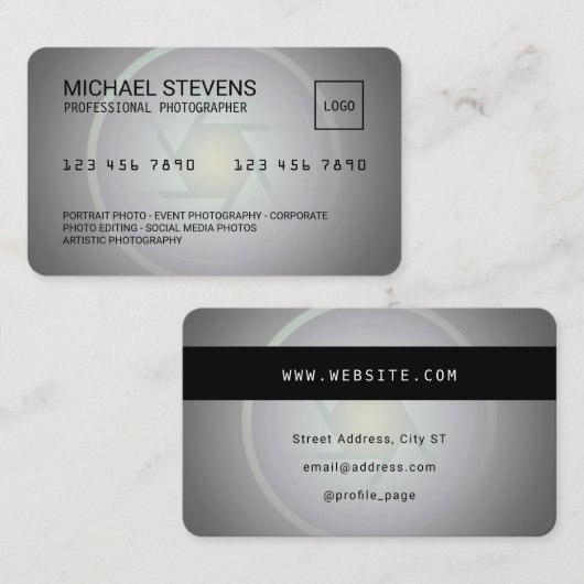 クレジットカーインスパイアドがフォトサービス 名刺 (正面/裏面)