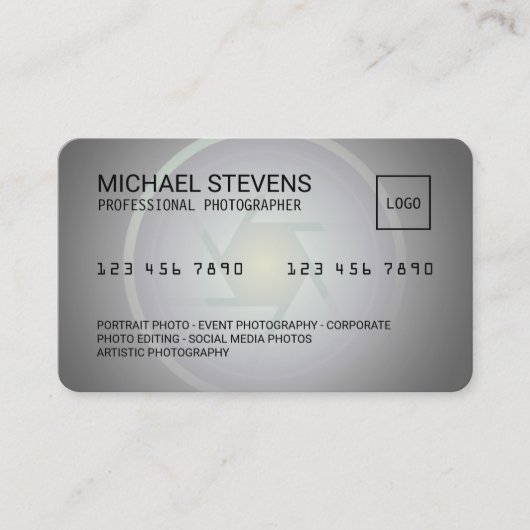 クレジットカーインスパイアドがフォトサービス 名刺 (正面)