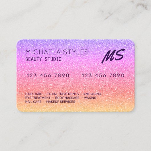 クレジットカードがスパー刺激を受けたクなカラフル 名刺 (正面)