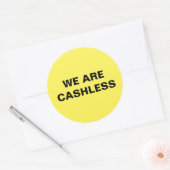 クレジットカードのみキャッシュレス事業黄 ラウンドシール (封筒)