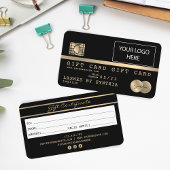 クレジットカードのギフトカード証明書の追加ロゴ 名刺