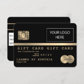 クレジットカードのギフトカード証明書の追加ロゴ 招待状 (正面/裏面)