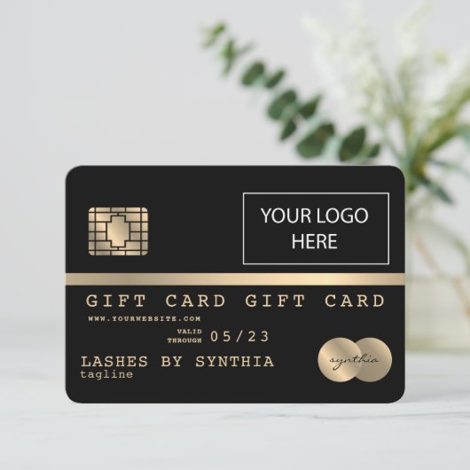クレジットカードのギフトカード証明書の追加ロゴ 招待状 (スタンド正面)