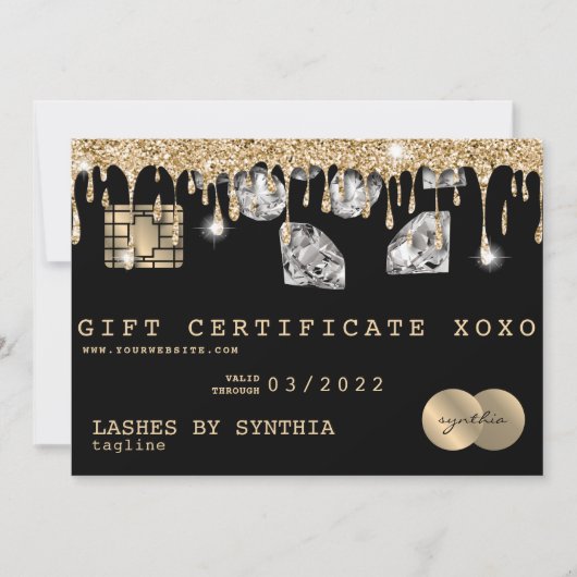 クレジットカードのギフト証明書あなたのロゴを追加 (正面)