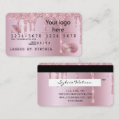 クレジットカードのスタイルあなたのロゴ滴下金ゴールドを追加 名刺 (正面/裏面)