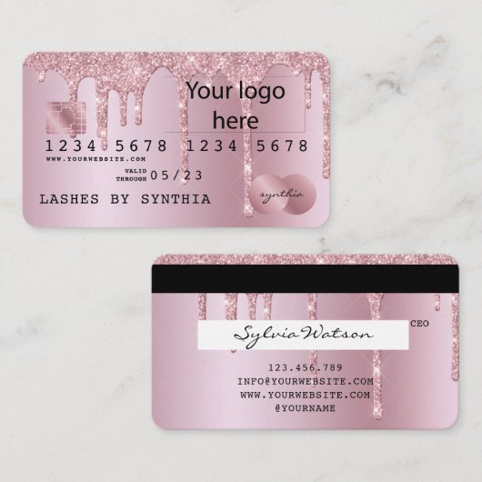 クレジットカードのスタイルあなたのロゴ滴下金ゴールドを追加 名刺 (正面/裏面)