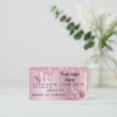 クレジットカードのスタイルあなたのロゴ滴下金ゴールドを追加 名刺 (スタンド正面)