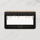 クレジットカードのスタイルありがとうあなたが滴下金ゴールド 名刺 (裏面)