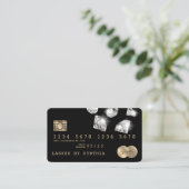 クレジットカードのスタイルを持つ金ゴールドダイヤモンドソーシャルメディア 名刺 (スタンド正面)