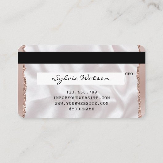 クレジットカードのスタイルを追加ロゴバラ金ゴールド 名刺 (裏面)