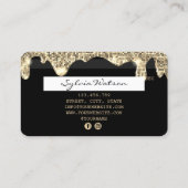 クレジットカードのスタイル付き滴下金ゴールドの追加の名前 名刺 (裏面)