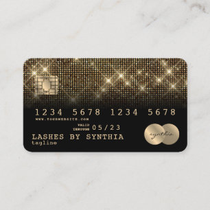 クレジットカードのスタイル付き金ゴールドとブラック 名刺