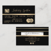 クレジットカードのスタイル付き金ゴールドと黒で名前を追加 エンクロージャーカード (正面/裏面)