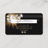 クレジットカードのスタイル付き金ゴールドダイヤモンド 名刺 (裏面)