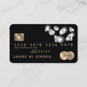 クレジットカードのスタイル付き金ゴールドダイヤモンド 名刺